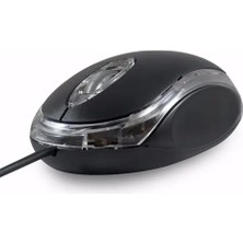 Enfein USB Girişli Fare Ergonomik Kablolu 1200 Dpı Işıklı Optik Mouse Siyah