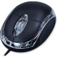 Enfein USB Girişli Fare Ergonomik Kablolu 1200 Dpı Işıklı Optik Mouse Siyah