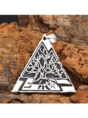 NorthShore Tree Of Life Triangle Yggdrasil Üçgen Yaşam Ağacı 316L Çelik Erkek Kolye