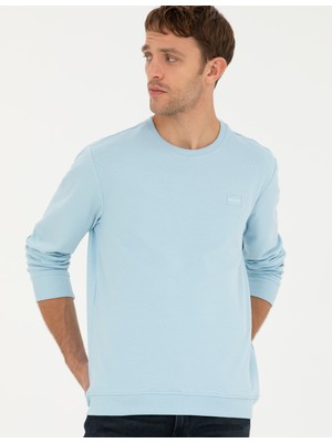 Pierre Cardin Erkek Açık Mavi  Regular Fit Bisiklet Yaka Sweatshirt 50279557-VR095