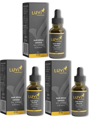 Luvi Canlandırıcı Anti Stress Saç Bakım Serumu Portakal Özlü (Argan ve Keratin - E Vitamini) 3'lü Set (50 ml + 50 ml + 50 ml)