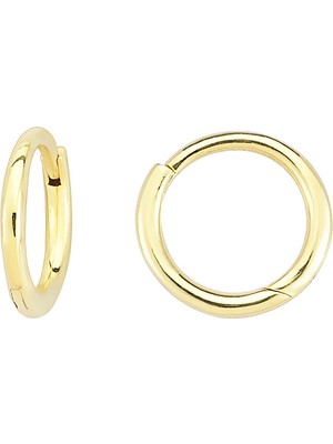 Altın Sepeti Sade Altın Küçük Halka Küpe