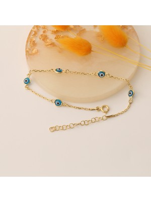 Nox Jewelry 925 Ayar Gümüş 5'li Nazar Boncuklu Bileklik