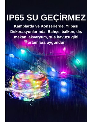 Erkugo Rgb Peri Led, 10 Metre, 100 Led, USB Girişli, WS2812B Animasyonlu, Telefon Kontrollü, Kumandalı LED