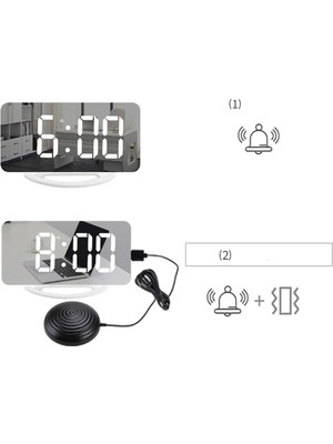 Hermoso LED Titreşimli Çalar Saat Çok Fonksiyonlu Çift USB Şarj Sessiz (Yurt Dışından)