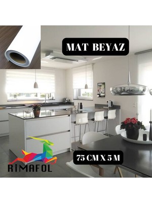 Rimafol Mat Beyaz Mobilya Dolap Tezgah Kaplama Folyosu 75CMX5M