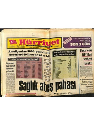 Gökçe Koleksiyon Hürriyet Gazetesi 1 Mart 1975 - Tarkan Çizgiromanı - Ayten Gökçer Kleopatra Oldu  GZ88189