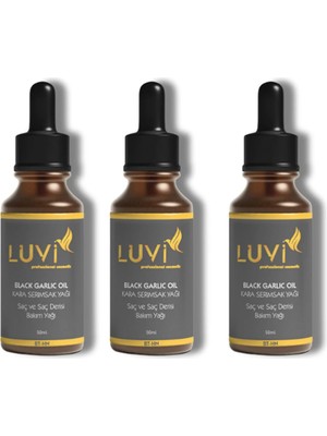 Luvi Yıpranmış Ve Dökülen Saçlara Özel Kara Sarımsak Yağı 3 Lü Set (50ml+50ml+50ml)