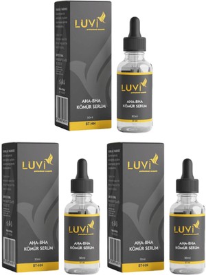 Luvi Aha Bha Cilt Kusurları Karşıtı Siyah Serum Peeling Etkili 3 Lü Set (30ml+30ml+30ml)