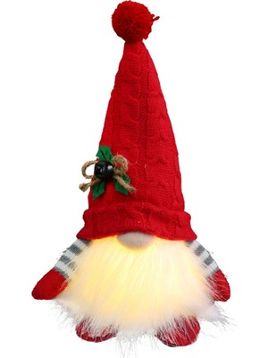 Sunshinee LED Işıklı Gnome Bebek Ev Için Mutlu Noeller Dekoru Noel Süsleri Noel Navidad Doğum Hediyeleri Yeni Yıl -Kırmızı (Yurt Dışından)