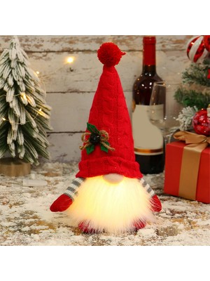 Sunshinee LED Işıklı Gnome Bebek Ev Için Mutlu Noeller Dekoru Noel Süsleri Noel Navidad Doğum Hediyeleri Yeni Yıl -Kırmızı (Yurt Dışından)