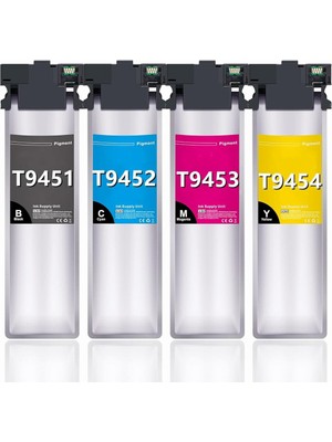 Photo Print Epson Workforce Pro WF-C5790DWF T9451-T9452-T9453-T9454 100 ml x 4 Renk Muadil Kartuş Takım 5k  5.000 Sayfa