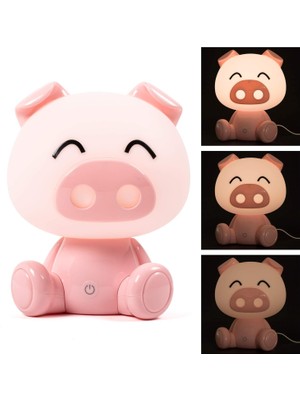 Ycate Cute Pig Touch Masa Lambası-Dokunmatik Pig Masa Lambası-Pembe (Yurt Dışından)