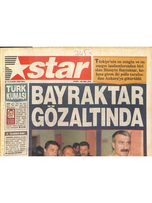 Gökçe Koleksiyon Star Gazetesi 14 Kasım 2000 - Galatasaraydan Büyük Bomba - Kartalın Hagisi Nouma !  GZ127915