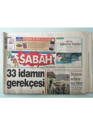Gökçe Koleksiyon Sabah Gazetesi 15 Şubat 1998 -33 Idamın Gerekçesi -GZ14654