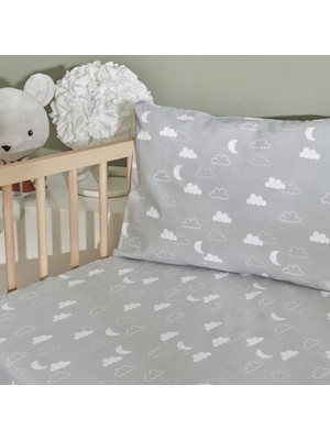 Karaca Home Bebek Cloudy Yastık Çarşaf Set Gri