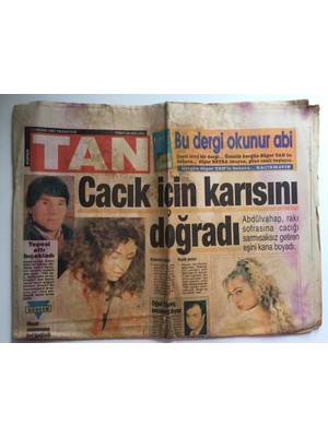 Gökçe Koleksiyon Tan  Gazetesi 14 Nisan 1997 - Ibrahim Tatlıses Bir Oturuşta 20 Lahmacun Yiyor GZ39007