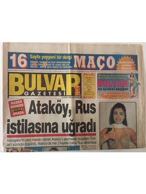 Gökçe Koleksiyon Bulvar Gazetesi 14 Ocak 1998 - Türkiyenin En Güzel Dansözlerinden Tanyeli Oryantaller Kraliçesi Yarışmasında Bütün Marifetlerini Gösterecek GZ26707