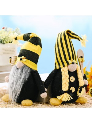 Hermoso Bumble Bee Çizgili Gnome Yüzü Olmayan Bebek Dekoru Ev Masaüstü Dekoru Için, A (Yurt Dışından)