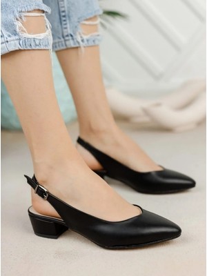 Bay Armedon Kısa Topuklu Arkası Açık Abiye Ayakkabı