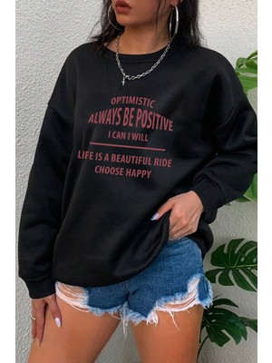 Only Trend Wear Unisex Always Baskılı Bisiklet Yaka Sweatshirt