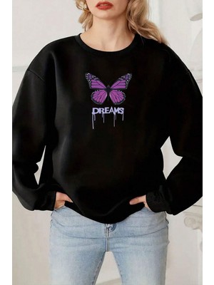 Only Trend Wear Unisex Dreams Baskılı Bisiklet Yaka Sweatshirt