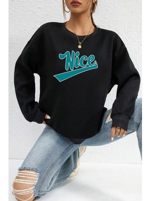 Only Trend Wear Unisex Nice Baskılı Bisiklet Yaka Sweatshirt