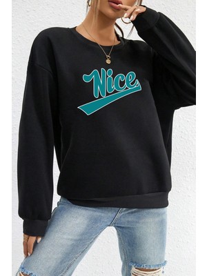 Only Trend Wear Unisex Nice Baskılı Bisiklet Yaka Sweatshirt