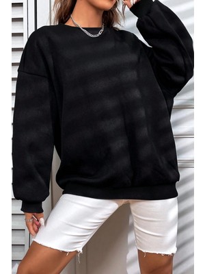 Only Trend Wear Unisex Hurry Up Baskılı Bisiklet Yaka Sweatshirt