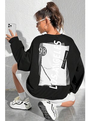 Only Trendwear  Unisex Los Angles Baskılı Bisiklet Yaka Sweatshirt