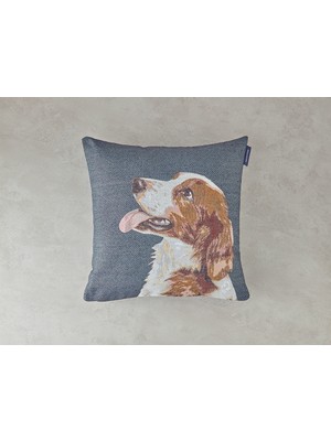 English Home Breton Goblen Kırlent Kılıfı Mavi