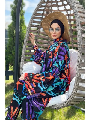 Remsa Mayo Remsa Tesettür Mayo Üzerine Tek Kaftan Kimono Pareo RP004A Mercan