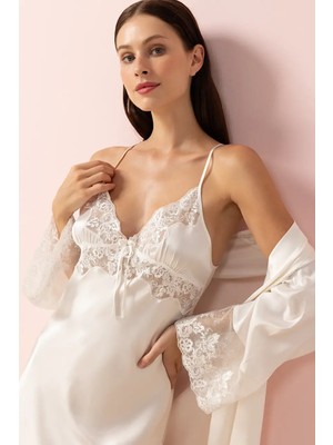 Ayyıldız 3803 Ekru Gecelik Sabahlık Takım