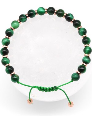 Alibaba Doğaltaş Kaplan Gözü Doğal Taş Makrome Örme Bileklik