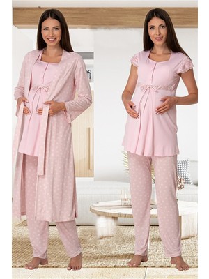 Effortt Lohusa Sabahlıklı Pijama Takımı Pembe - 6014