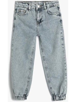 Koton 4SKG40004AD Koton Kız Çocuk Jean Pantolon Lıght Indıgo