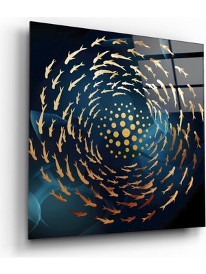 Balıkların Girdabı Cam Tablo