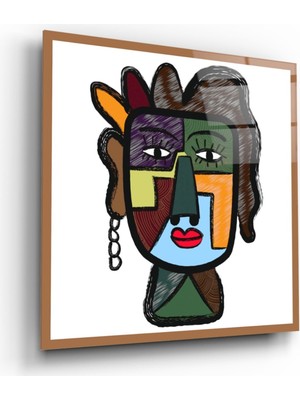 Etnik Portre Cam Tablo