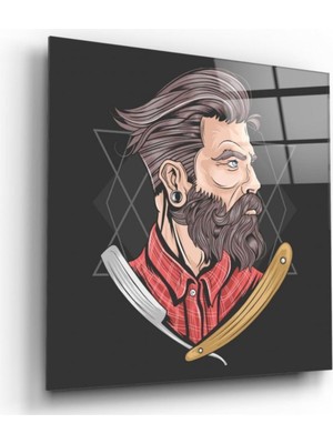 Kuaför Tema Cam Tablo