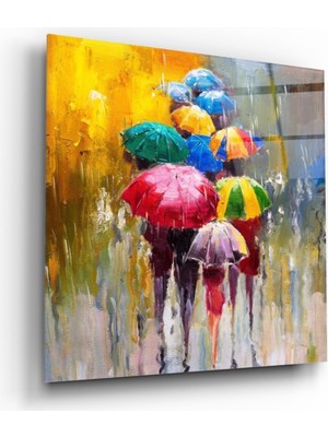 Miray Life Renkli Şemsiyeler Cam Tablo