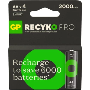GP Batteries Gp Recyko Pro 2000 Mah Aa Kalem Ni-Mh Şarjlı Pil 1.2 Volt 4'lü Kart
