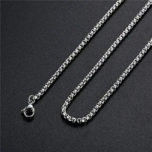 Kare Model Box Chain 316L Çelik Erkek Zincir Kolye
