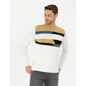 Pierre Cardin Erkek Ekru Slim Fit Yarım Balıkçı Yaka Triko Kazak 50278121-VR019