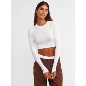 30349 Bisiklet Yaka Uzun Kollu Top-Ekru
