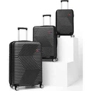 G&D Polo Abs 3'lü Siyah Lüx Valiz Seyahat Seti 600.01-SET