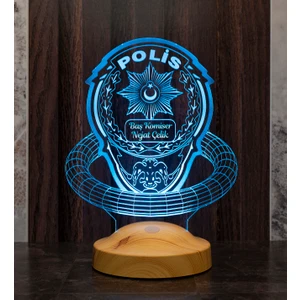 Sevgilambası Polis Hediyesi Kişiye Özel Polis Haftası Hediyesi 3D Polis Led Lamba