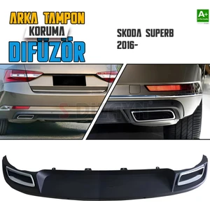 Skoda Superb Arka Tampon Difüzör Egzozlu Oem Stil 2016 Üzeri A+ Kalite