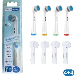 Sensetive - Ekstra Yumuşak Oral-B Uyumlu Diş Fırçası Başlığı + Fırça Koruma Kapağı