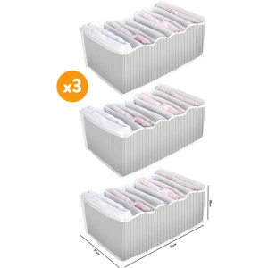 3 Adet - 8 Gözlü Çekmece Içi Akordiyon Organizer - Large 24 x 37 x 18
