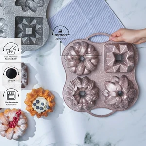 Cake Pro 4'lü Rosegold Döküm Kek Kalıbı 35 cm